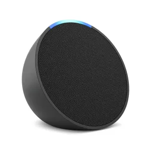Amazon Echo Pop | Alexa fits in anywhere: bedroom, living room, bathroom, office, and small spaces | Charcoal.