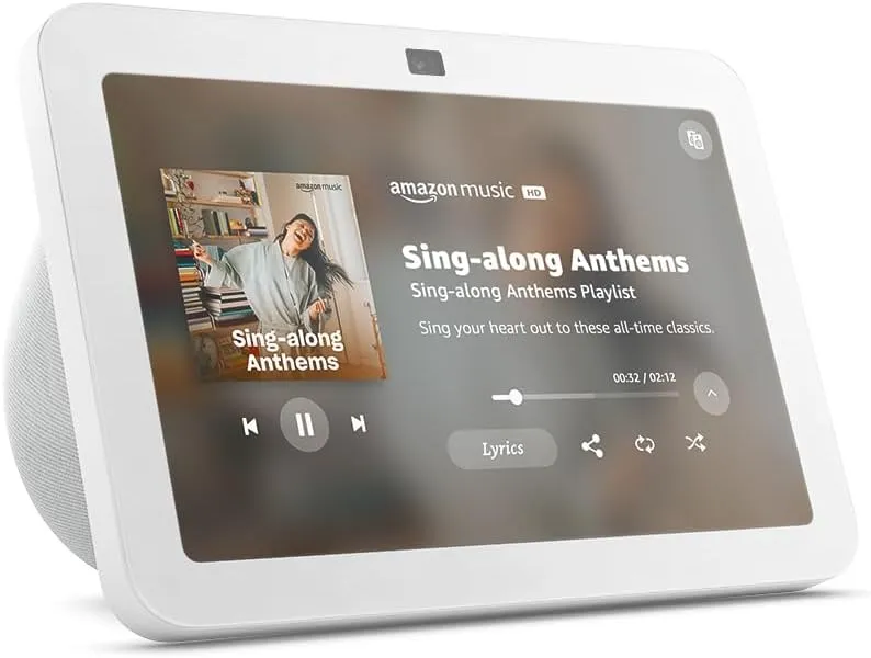 Amazon Echo Show 8 (newest model), With Spatial Audio, Smart Home Hub, and Alexa, Glacier White