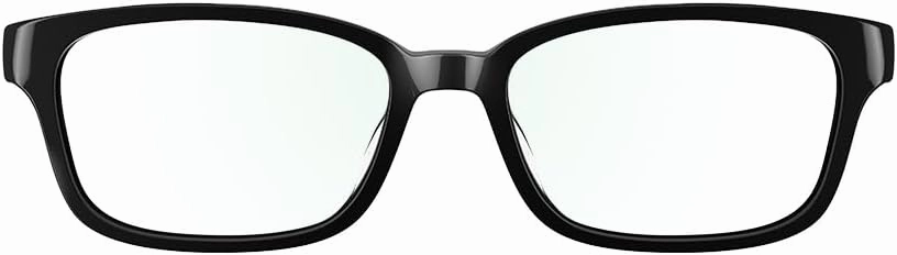 Amazon Echo Frames, an Alexa device (newest model), Smart glasses with Alexa, Rectangle frames in Classic Black with blue light filtering lenses