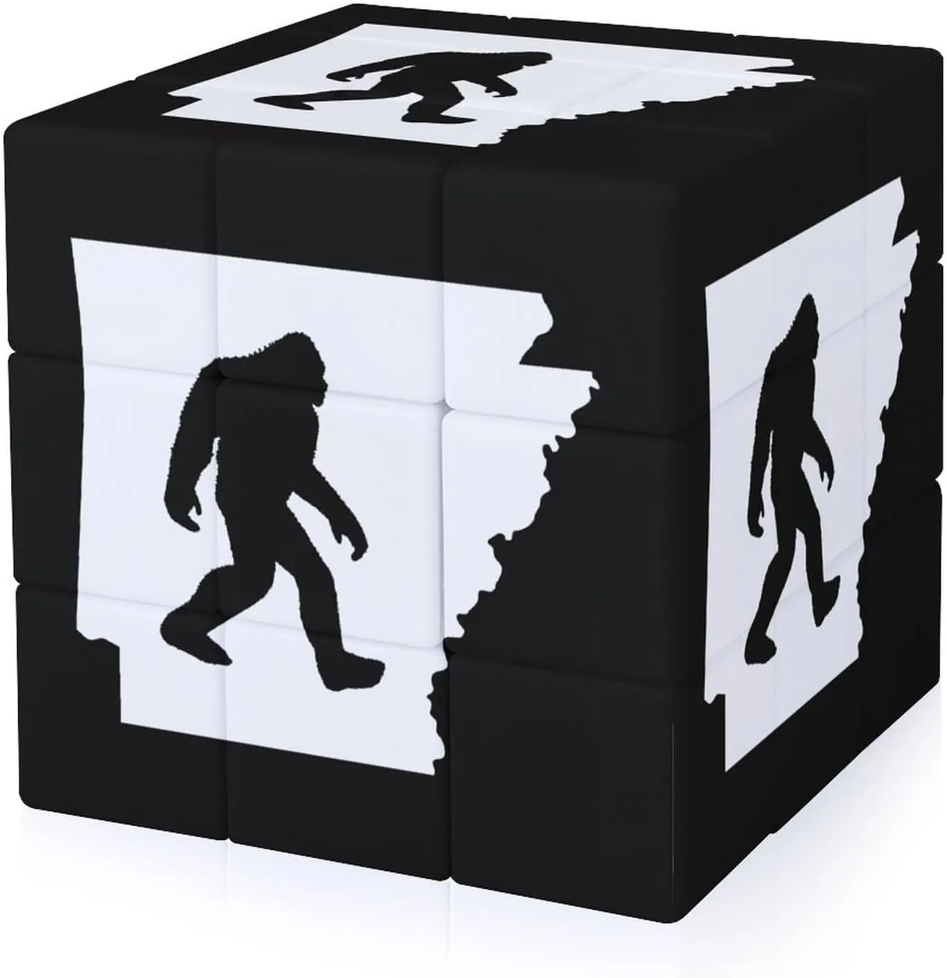 Arkansas State Bigfoot Funny 3x3x3 Cube Smooth Lightweight Puzzle for Adult Graphic Printing Travel