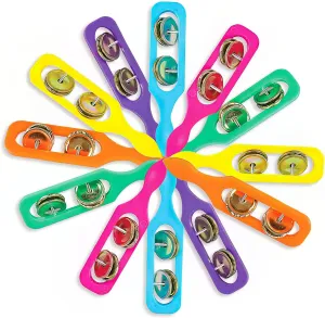 ArtCreativity Cymbals Tambourine for Kids, Pack of 12 Handheld Music Toys, Colorful Rattle Toddler Musical Instruments, Fun Cymbal Noise Makers Party Favors Supplies Goodie Bag Fillers for Children