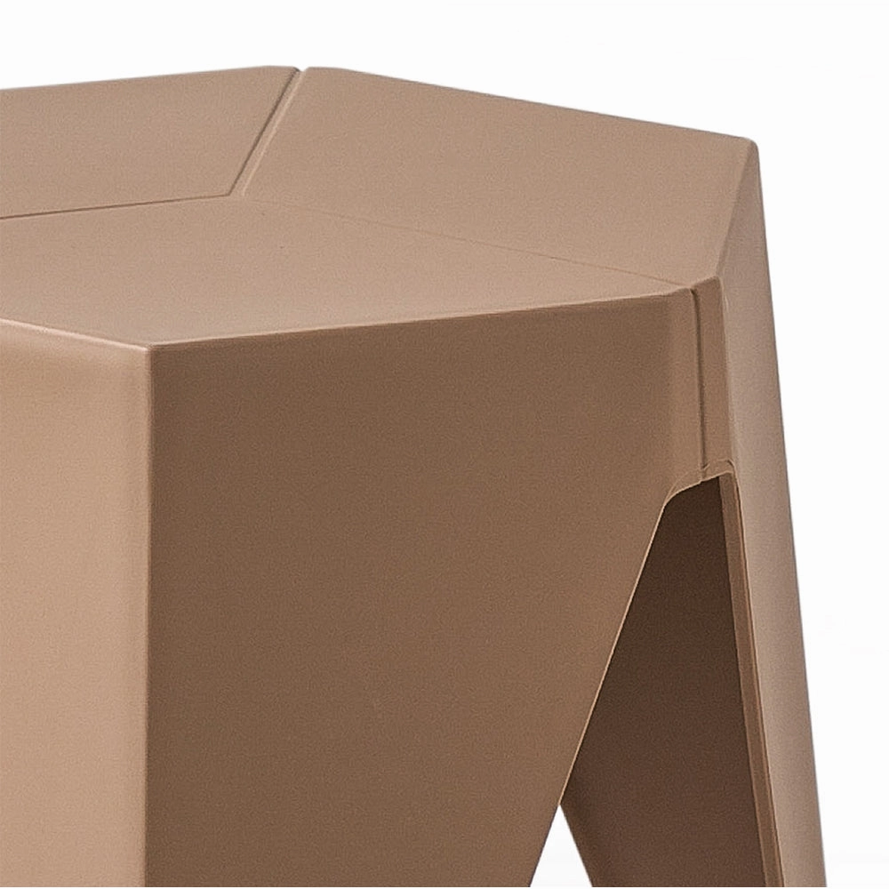 ArtissIn Set of 2 Puzzle Stool Plastic Stacking Bar Stools Dining Chairs Kitchen Brown