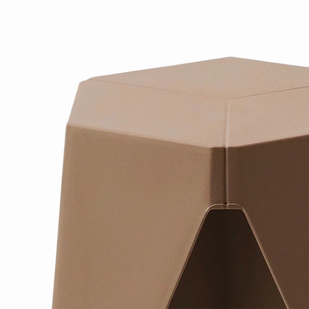 ArtissIn Set of 2 Puzzle Stool Plastic Stacking Bar Stools Dining Chairs Kitchen Brown