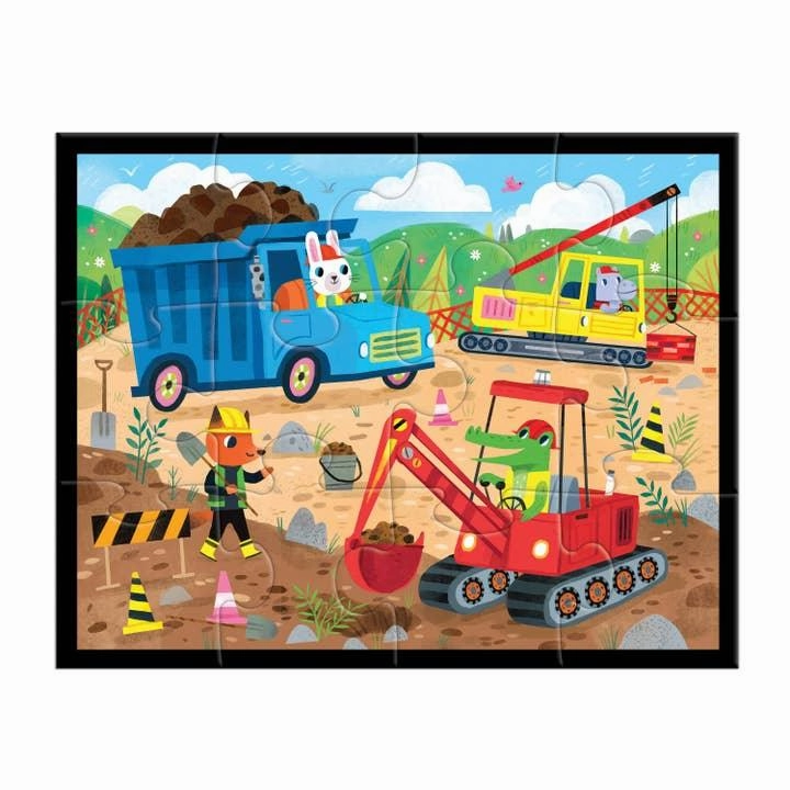 Arts and Crafts | Construction Site Pouch Puzzle | Mudpuppy