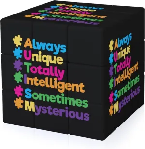 Autism Unique Puzzle Funny 3x3x3 Cube Smooth Lightweight Puzzle for Adult Graphic Printing Travel