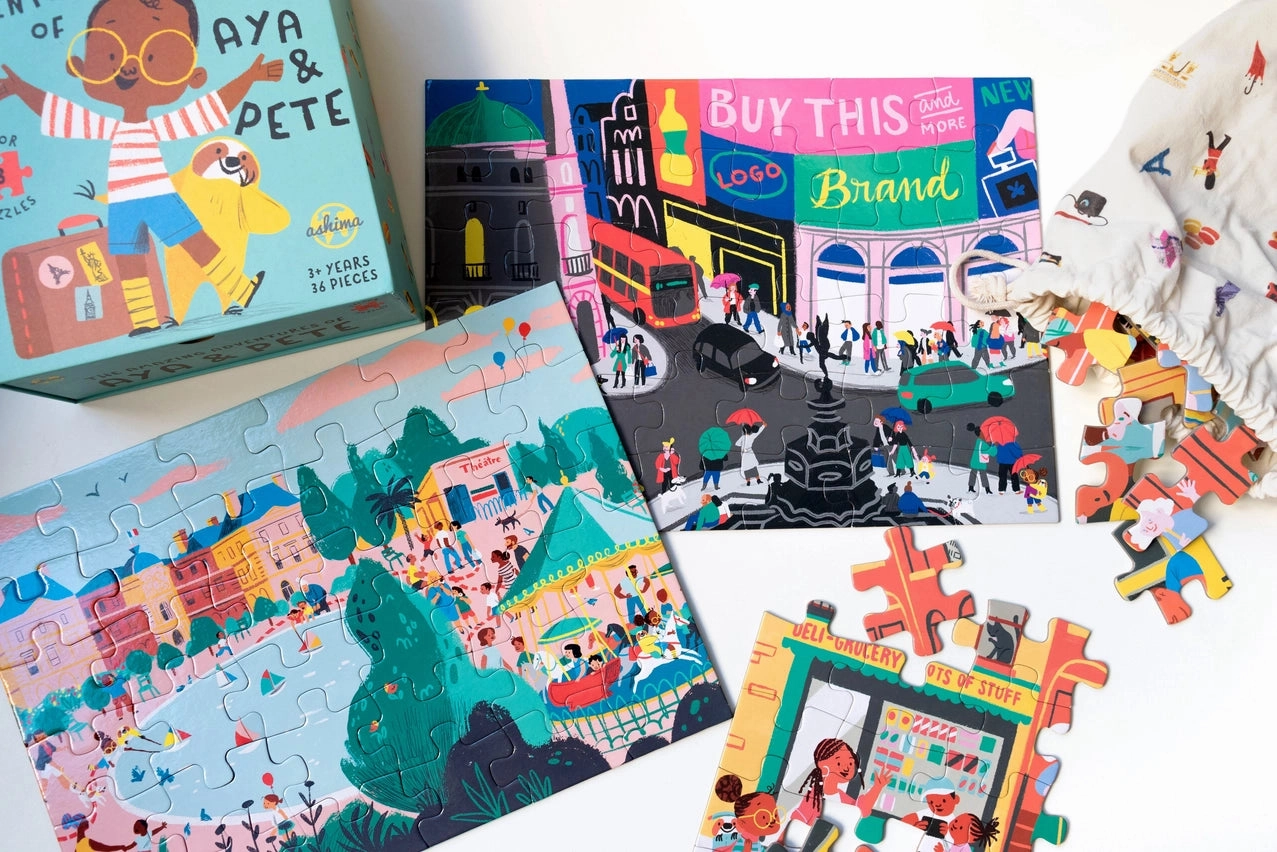 Aya and Pete City Jigsaw Puzzles Set
