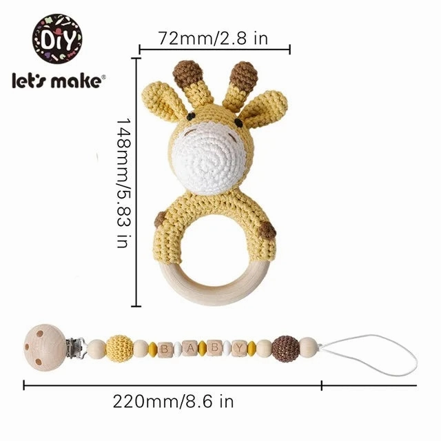 Baby Crochet Bear Teething Toys Cotton Towel Gift Box Bath Toys Set