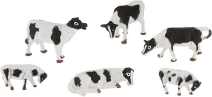 Bachmann Trains - FIGURES - COWS - BLACK & WHITE (6pcs/pk) - HO Scale