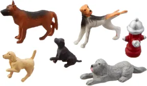 Bachmann Trains - FIGURES - DOGS with FIRE HYDRANT (6pcs/pk) - O Scale