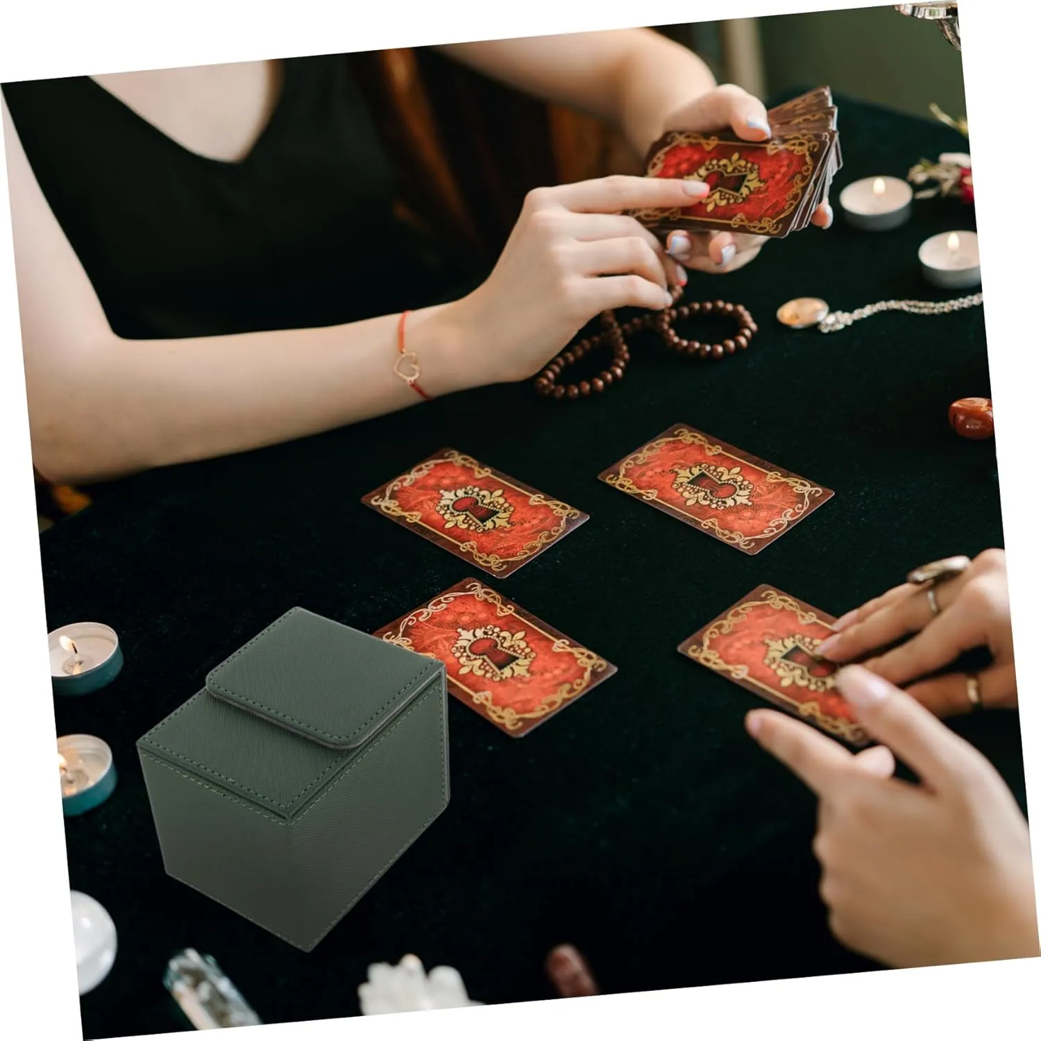 balacoo 5pcs Playing Card Case Organizer Compact Pu Case for Game Cards Lightweight Storage Box