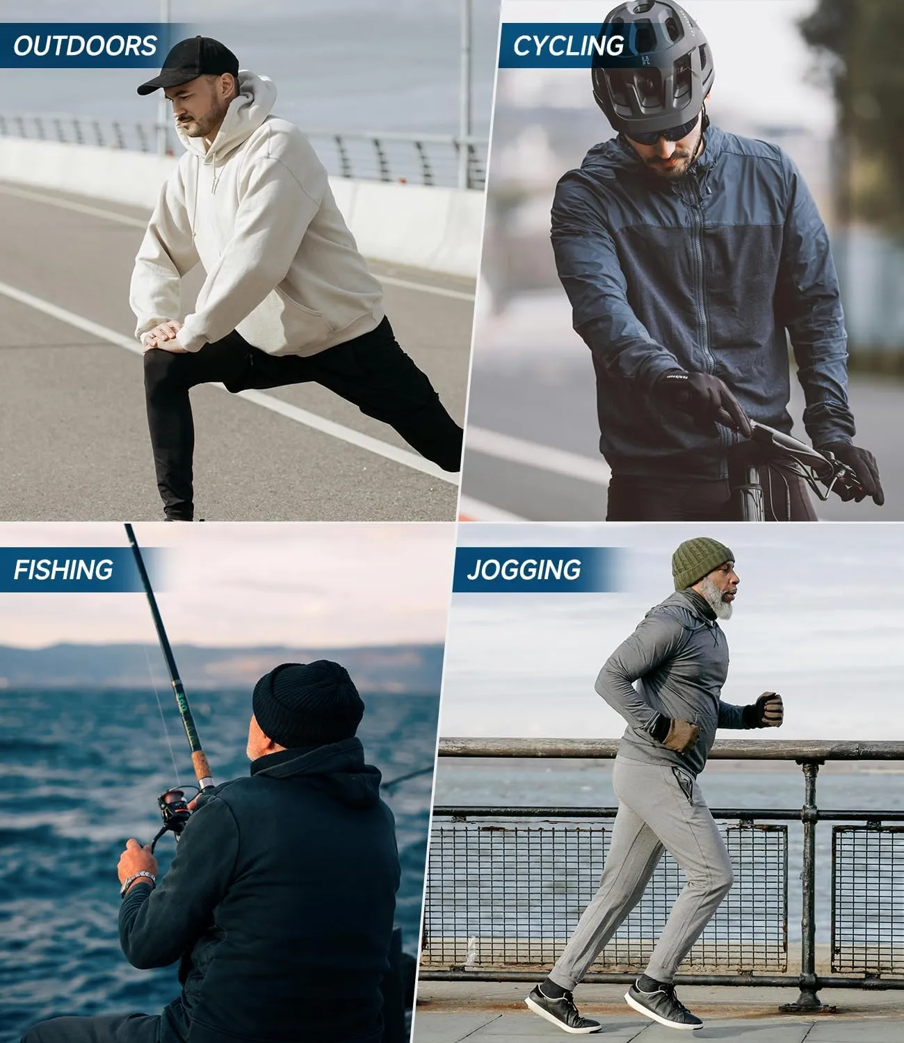 BAMBOO COOL Men's UPF 50  Athletic Hoodies Soft Lightweight Sweatshirts Long Sleeve Pullover Sun Protection Hoodie Tops
