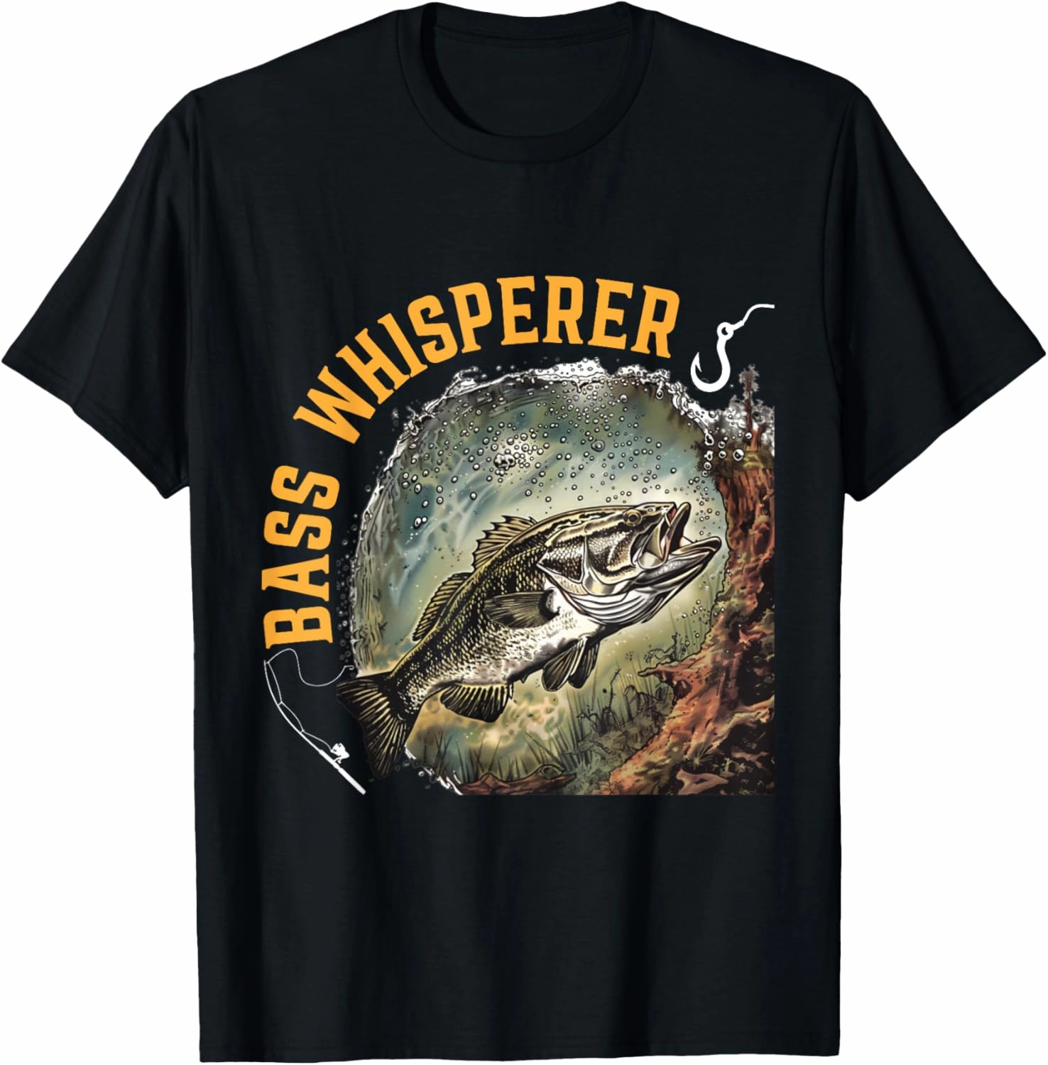 Bass Whisperer bass fisherman fishing for bass T-Shirt