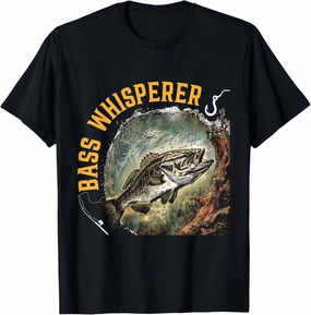 Bass Whisperer bass fisherman fishing for bass T-Shirt