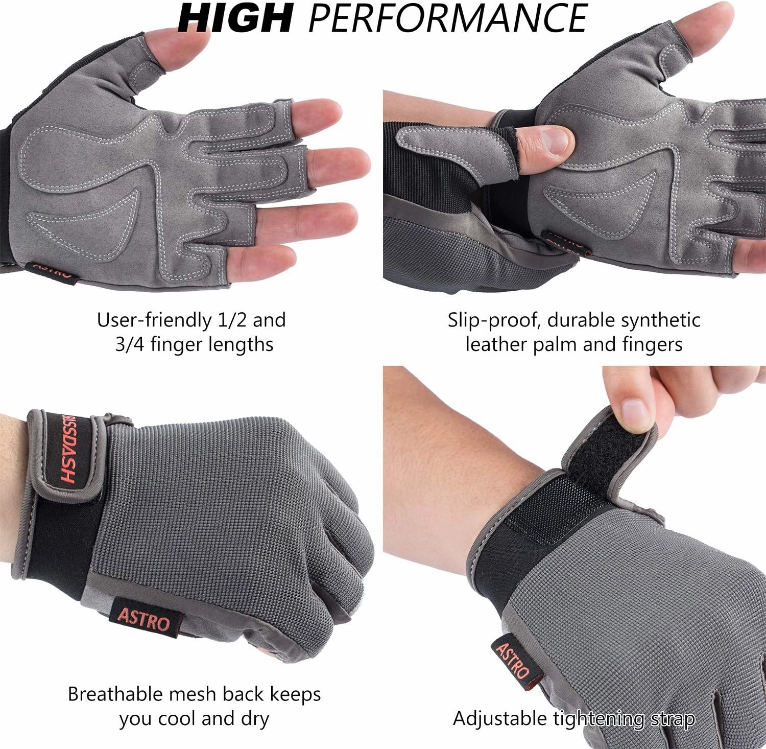 BASSDASH Astro Fishing Gloves Men’s Women’s Fingerless Gloves for Game Fishing Kayaking Paddling Sailing MTB