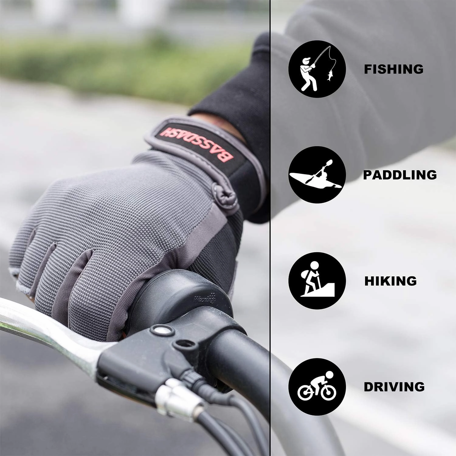 BASSDASH Astro Fishing Gloves Men’s Women’s Fingerless Gloves for Game Fishing Kayaking Paddling Sailing MTB