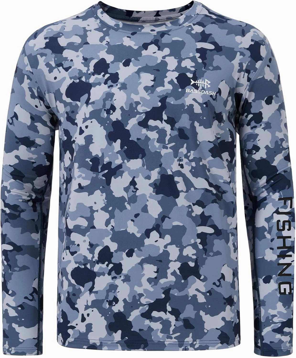 BASSDASH Men’s Camo Fishing Shirts UPF 50  Long Sleeve Quick Dry Lightweight T-Shirts for Outdoor Hiking Kayaking FS37M