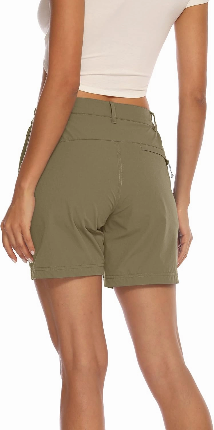 BASUDAM Women's Hiking Shorts Quick Dry Stretch Water Resistant Lightweight Outdoor Zipper Pockets