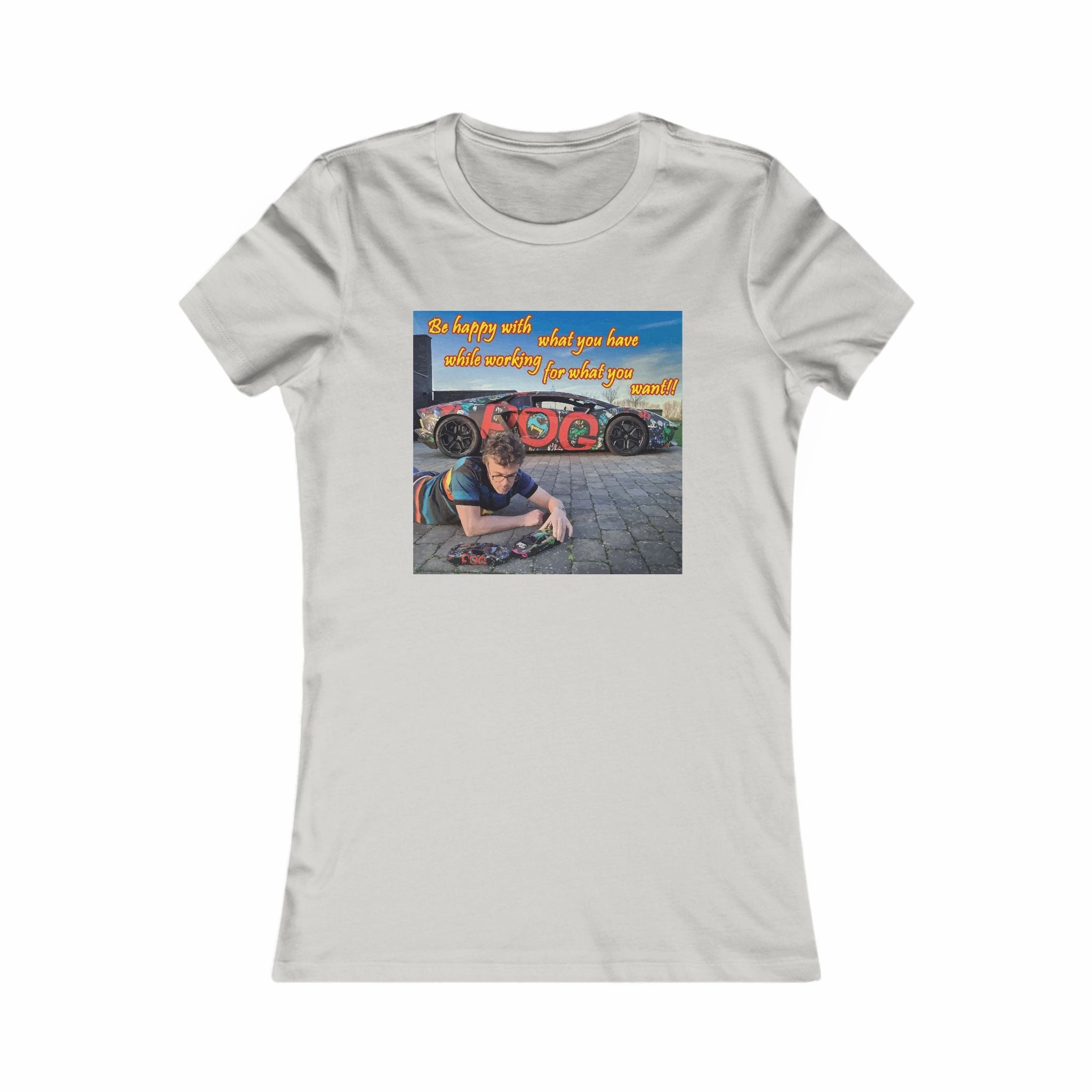 Be happy with what you have while working for what you want (Women - Premium Cotton Tee)
