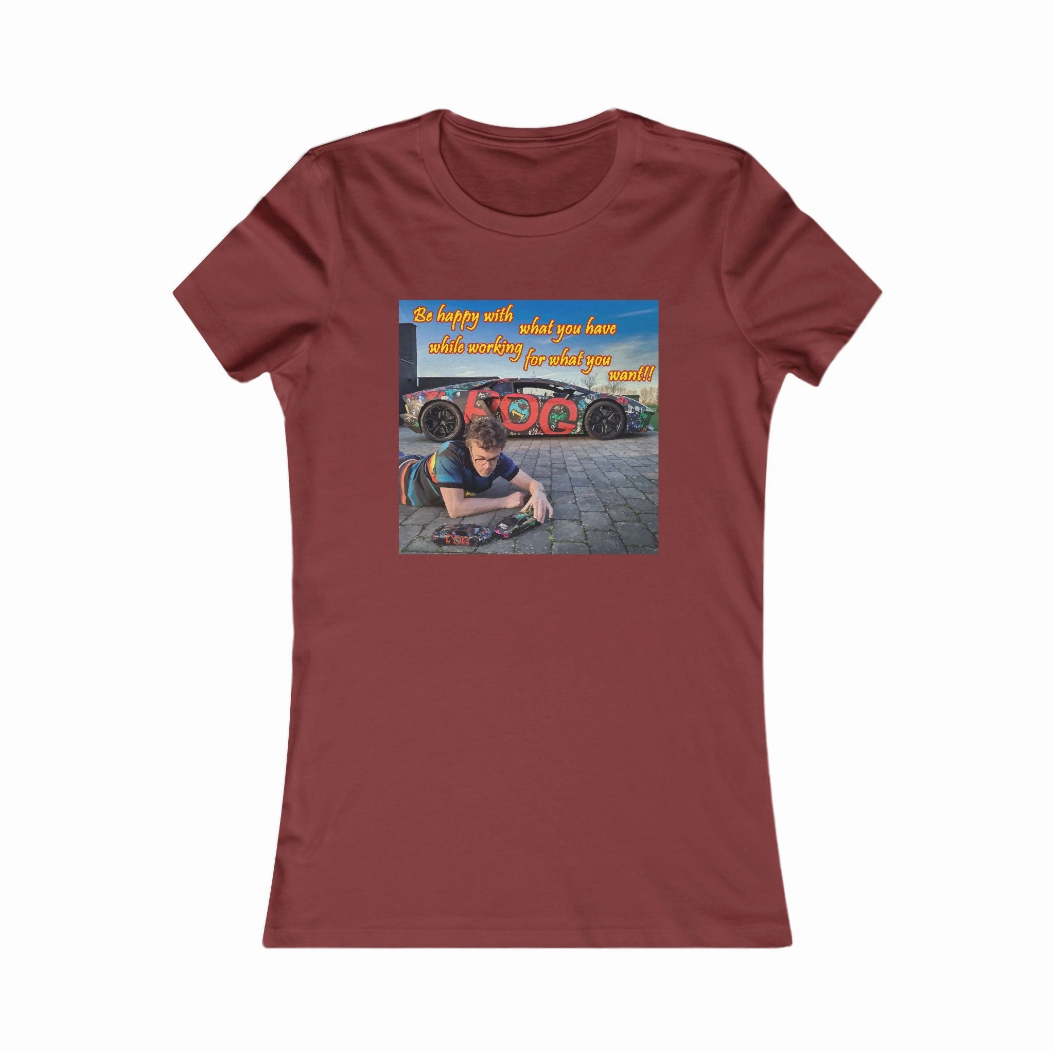 Be happy with what you have while working for what you want (Women - Premium Cotton Tee)