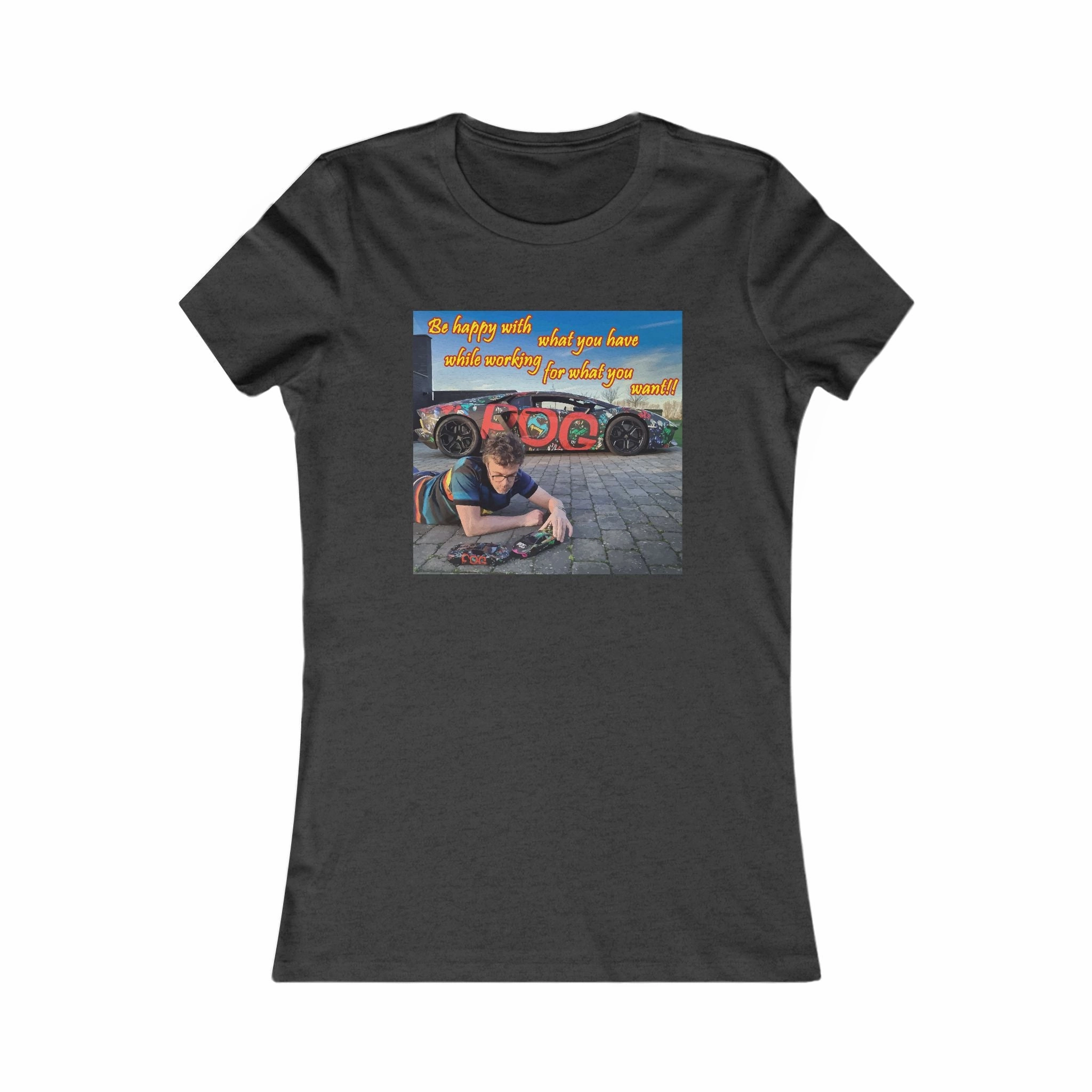 Be happy with what you have while working for what you want (Women - Premium Cotton Tee)