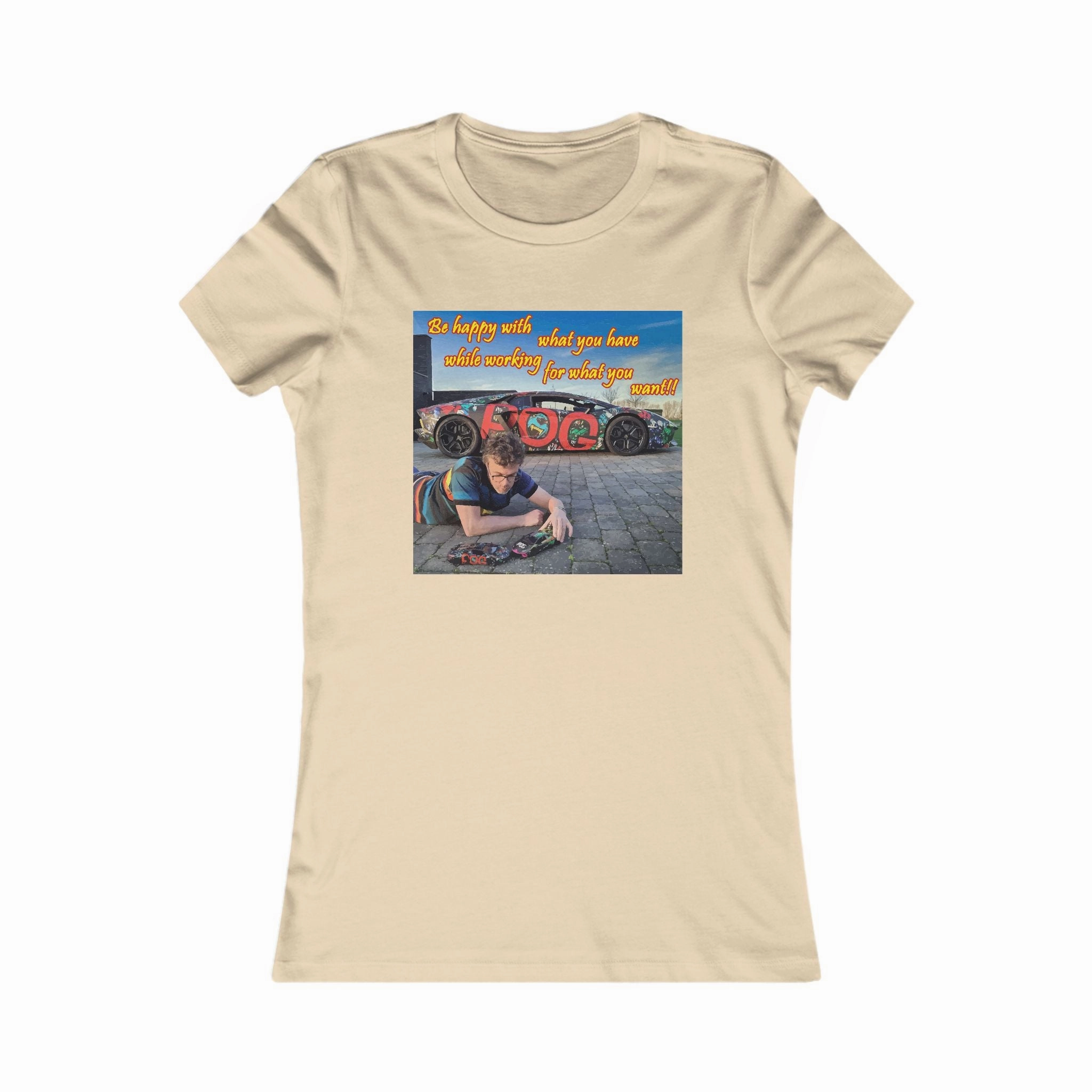 Be happy with what you have while working for what you want (Women - Premium Cotton Tee)