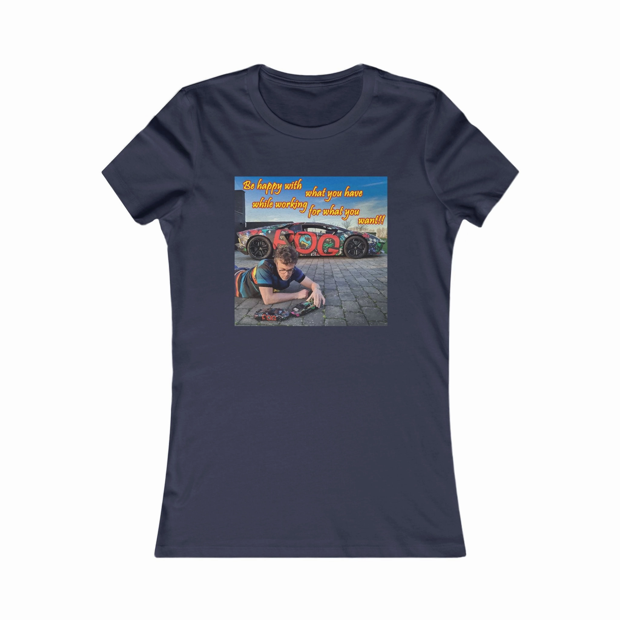 Be happy with what you have while working for what you want (Women - Premium Cotton Tee)