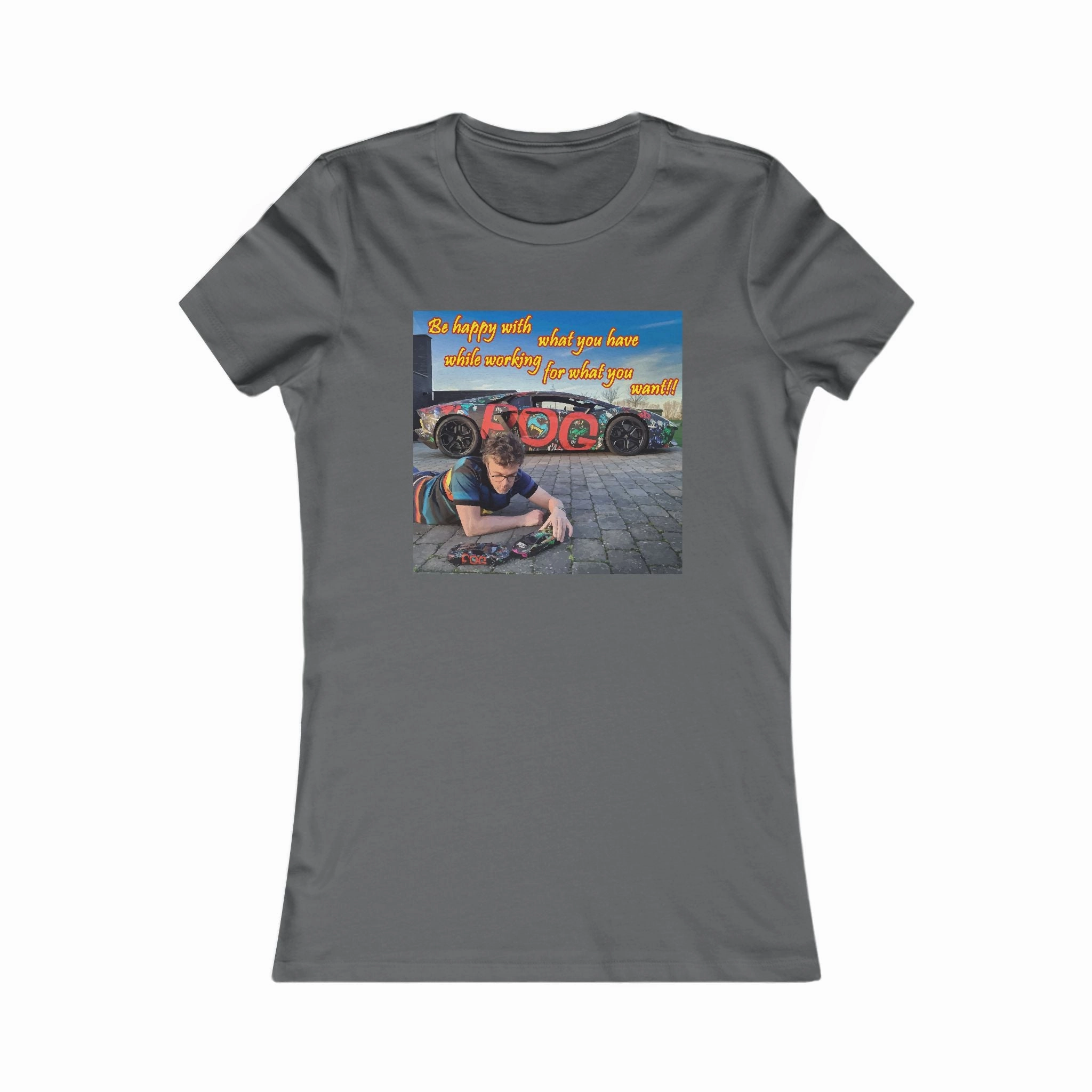 Be happy with what you have while working for what you want (Women - Premium Cotton Tee)