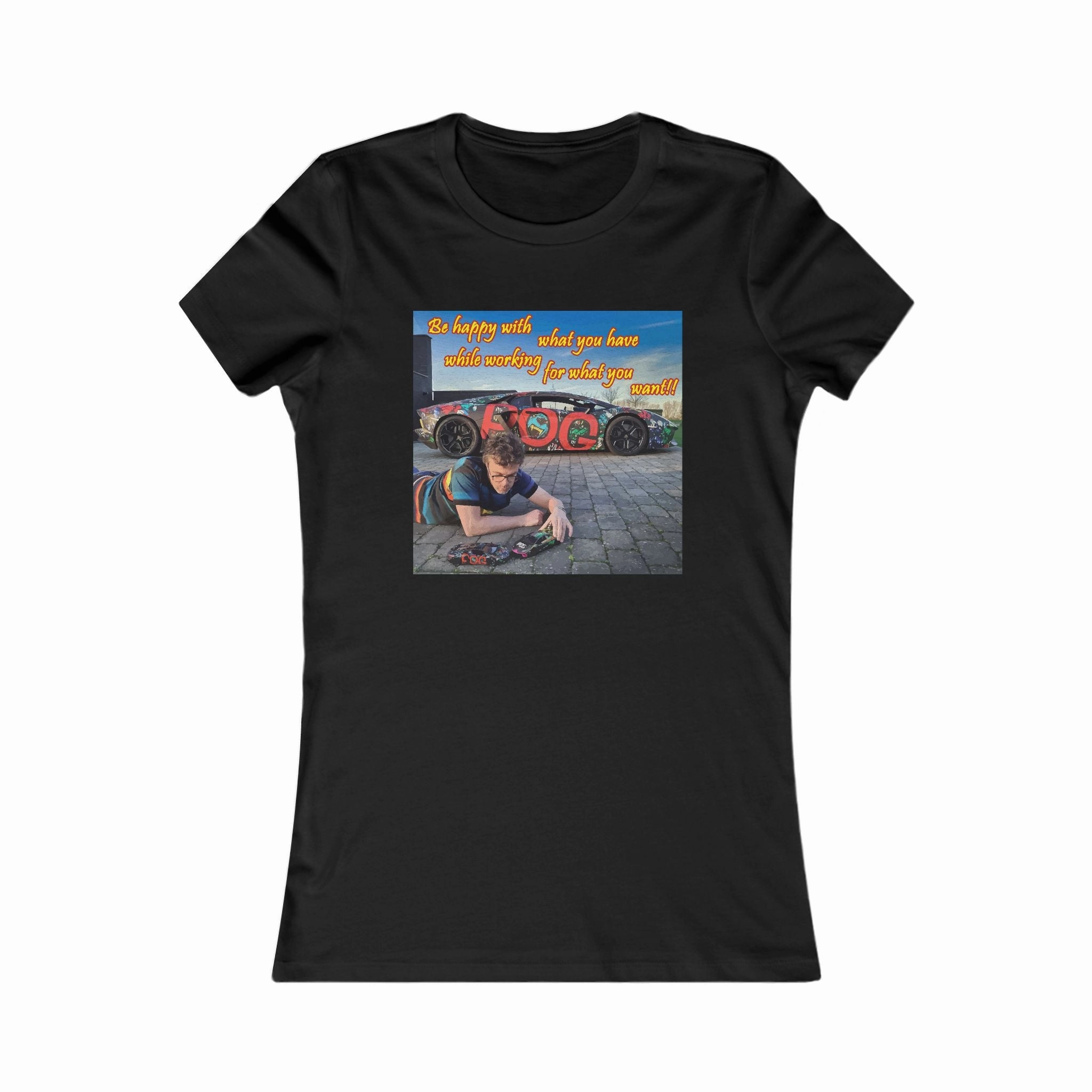 Be happy with what you have while working for what you want (Women - Premium Cotton Tee)