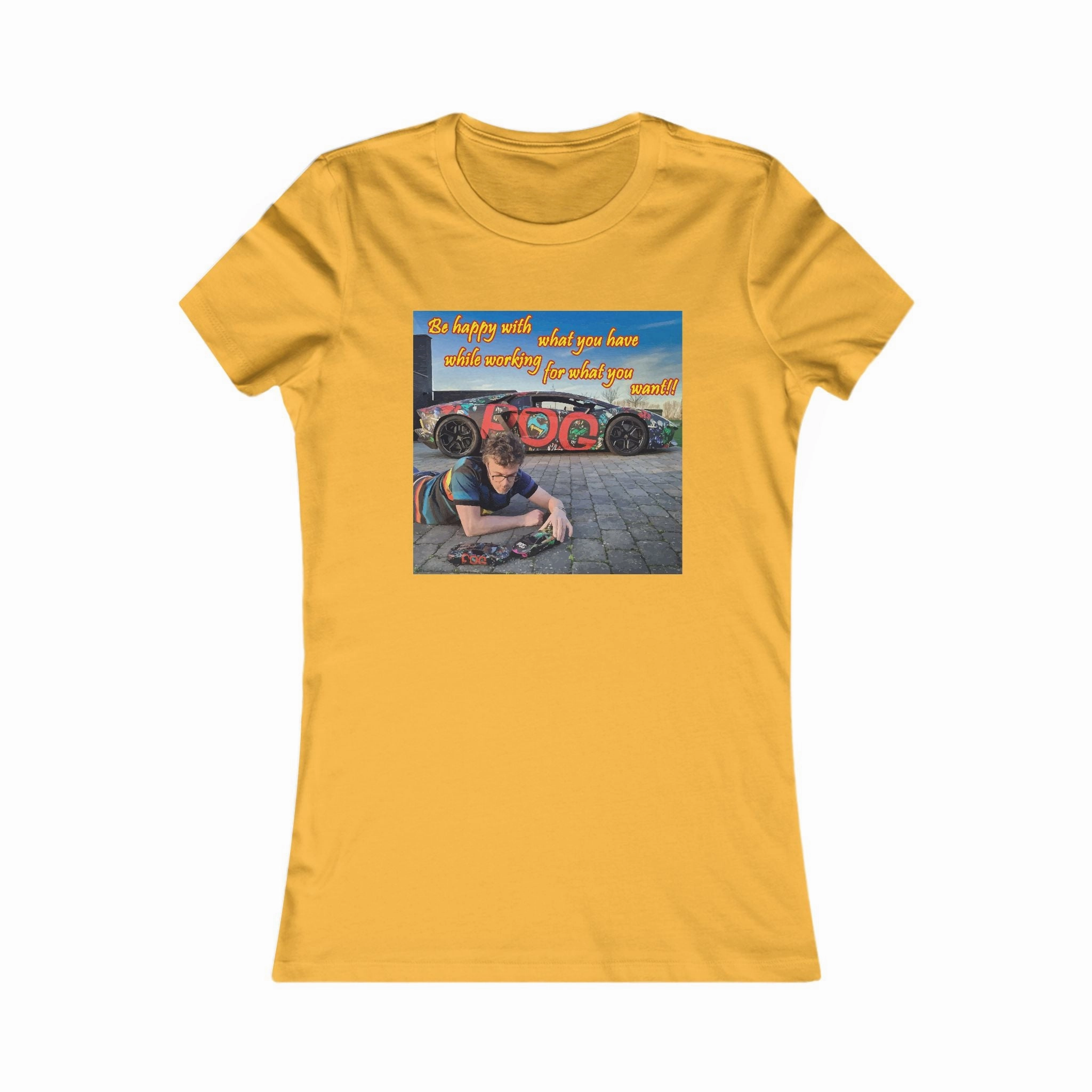 Be happy with what you have while working for what you want (Women - Premium Cotton Tee)
