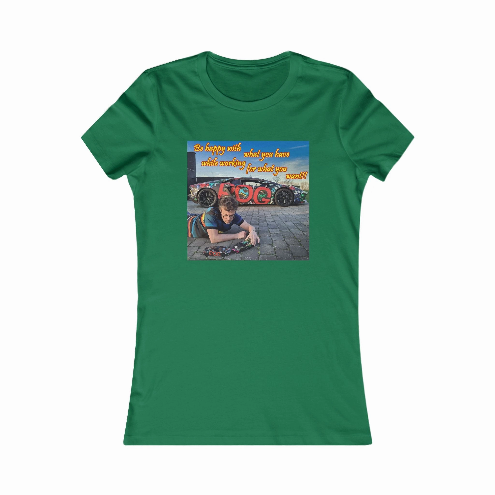 Be happy with what you have while working for what you want (Women - Premium Cotton Tee)