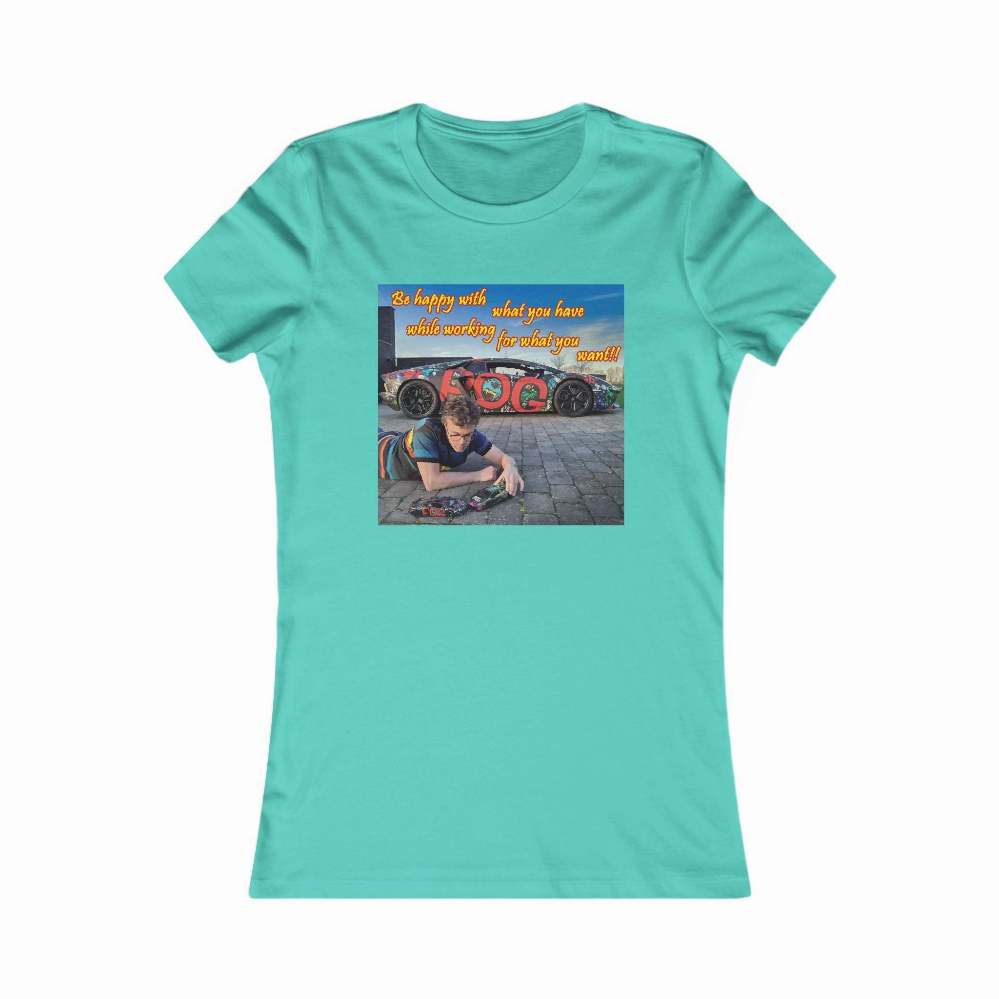 Be happy with what you have while working for what you want (Women - Premium Cotton Tee)