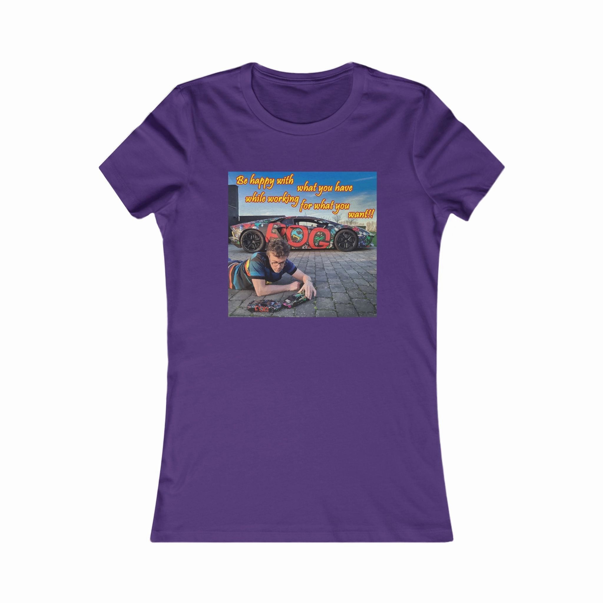 Be happy with what you have while working for what you want (Women - Premium Cotton Tee)