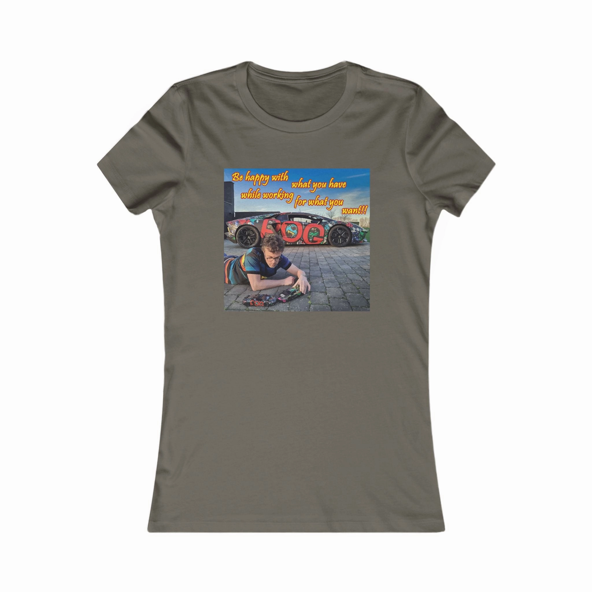 Be happy with what you have while working for what you want (Women - Premium Cotton Tee)
