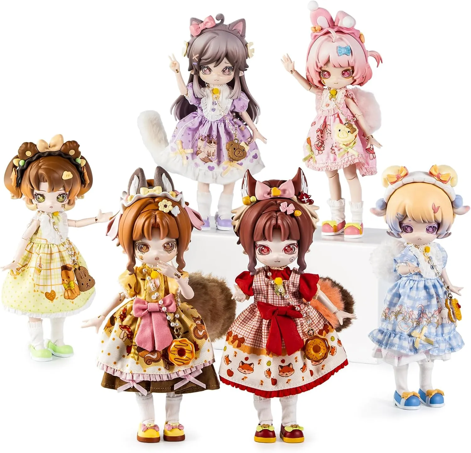 BEEMAI Minty Fantasy Forest Series 6-Box Set (Contains 6 Figures No Repeat), 1/12 BJD Blind Box Cute Figures Collectibles Birthday Gift