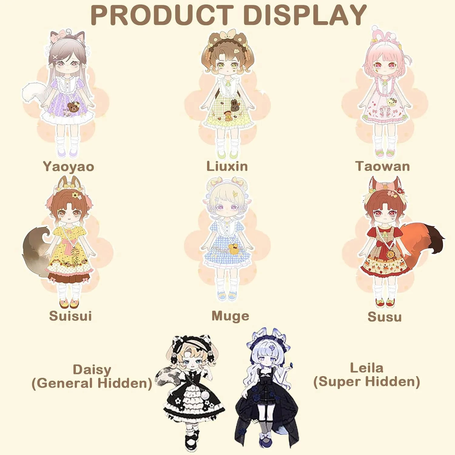 BEEMAI Minty Fantasy Forest Series 6-Box Set (Contains 6 Figures No Repeat), 1/12 BJD Blind Box Cute Figures Collectibles Birthday Gift