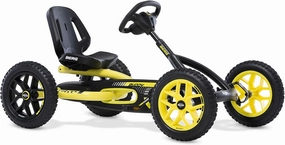 Berg Toys Buddy Cross Pedal Go Kart for Kids and Adults – Adjustable Ride On Toy for Ages 4-8 – Go Karts with BFR System,Outdoor Pedal Car for Kids (Yellow)