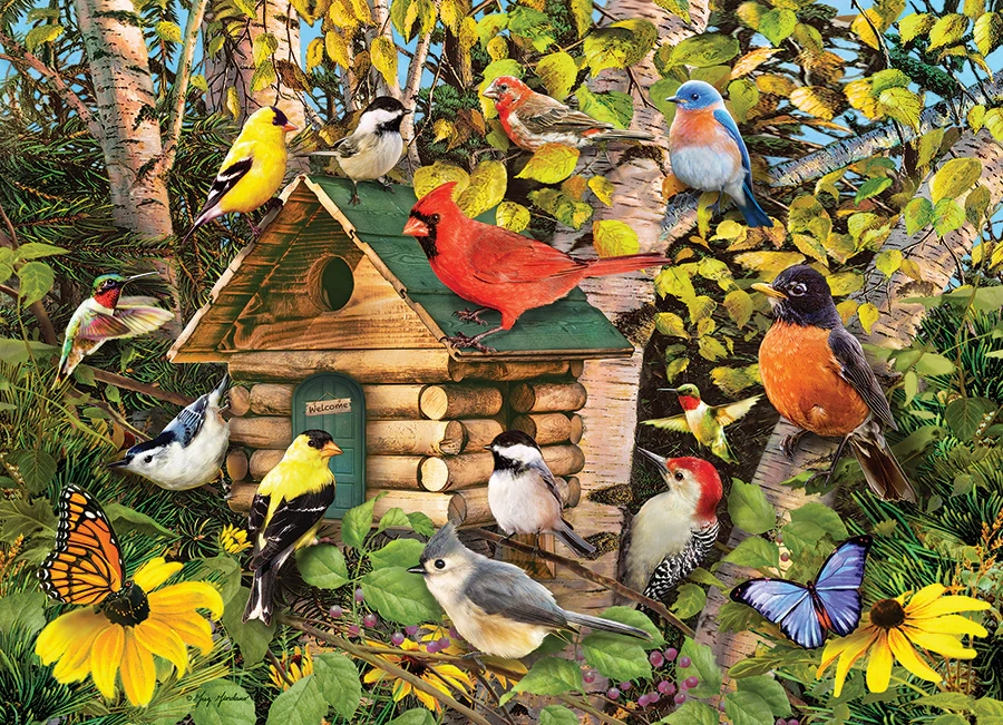 Bird Cabin, 1000pc Puzzle, Compact