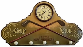 Bishop, Adams & Company Golf Clubhouse New Members Wall Clock, Hat and Coat Rack