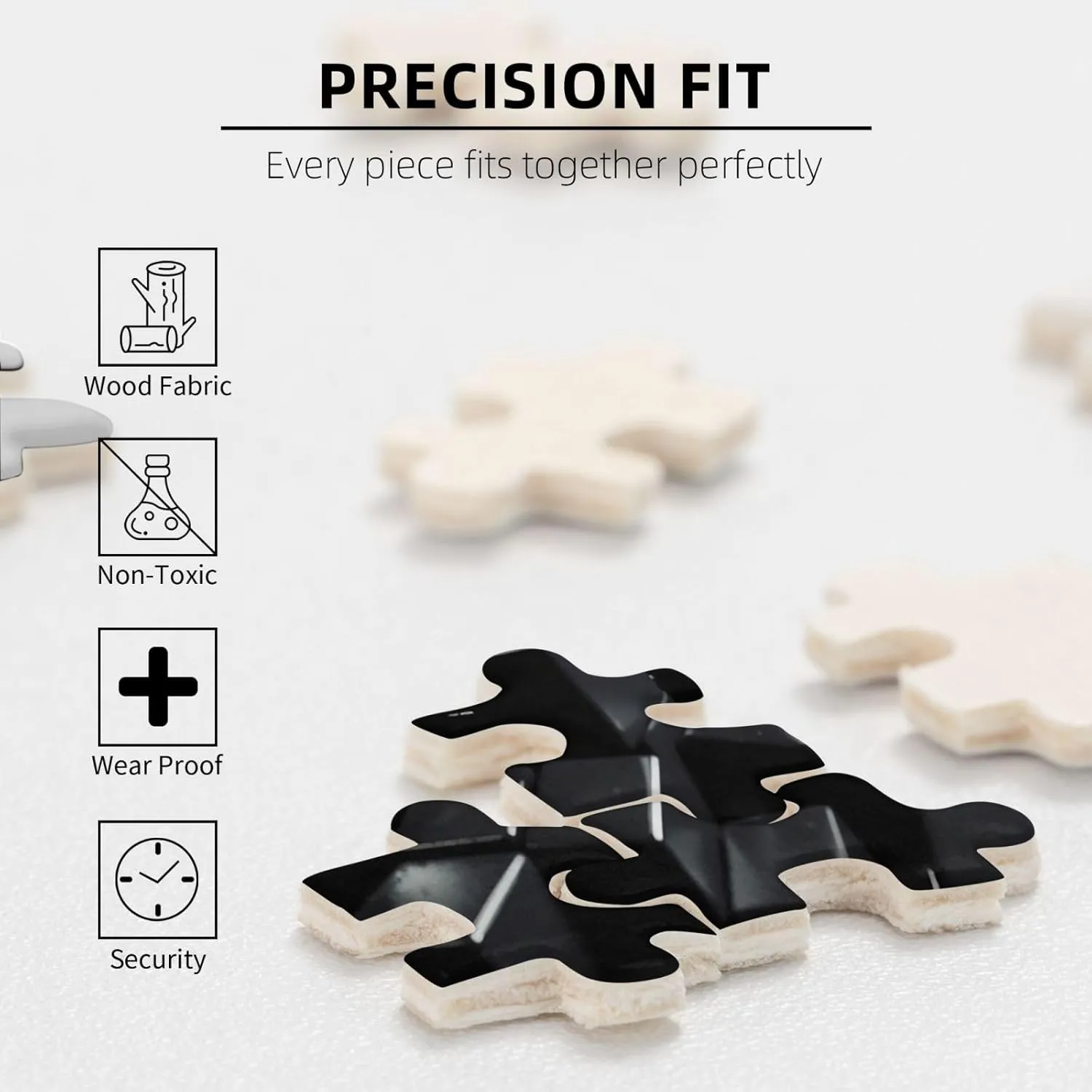 Black Cubes Puzzles 500 Pieces Personalized Jigsaw Puzzles for Adults Photo Puzzle Wooden Puzzle Gift Home Art Wall Hanging Decor for Birthday Wedding Valentine's Day Anniversary