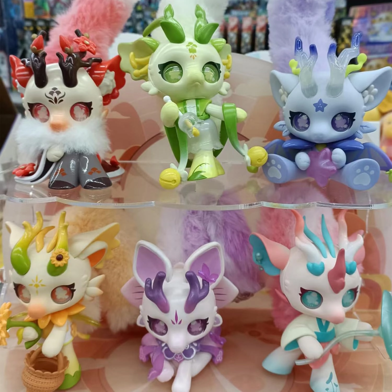 Blind Box Figures Toys,4.7"" Cute Mini Dolls Kawaii Cabo Rabbit with Dragon Series PVC Blind Box Doll Collectable Action Figure for Girls Birthday Party Gift Toys, Whole Set
