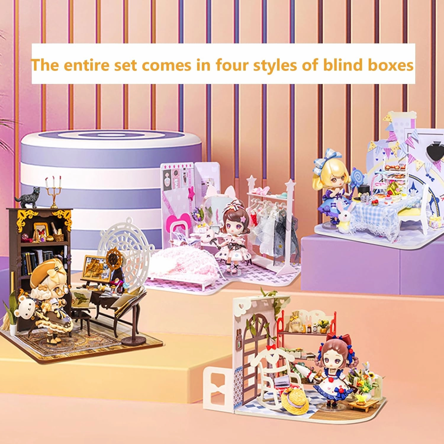 Blind Box Figures Toys,6" Cute Mini Dolls Kawaii KOKOYA Series-Lolita PVC Blind Box Doll Collectable Action Figure Posable Dress Up Doll for Girls Birthday Party Gift Toys