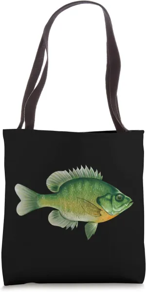 Bluegill Fishing Illustration Bream Freshwater Fish Graphic Tote Bag