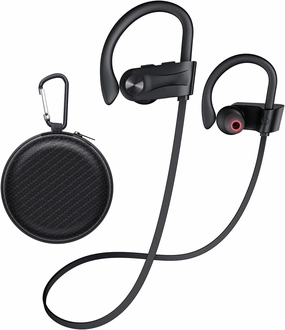 Bluetooth Headphones, Wireless Earbuds Bluetooth 5.3 Headphones with 16Hrs Playtime Stereo Bass Headsets, IPX7 Waterproof Running Earphones for Sports, Black