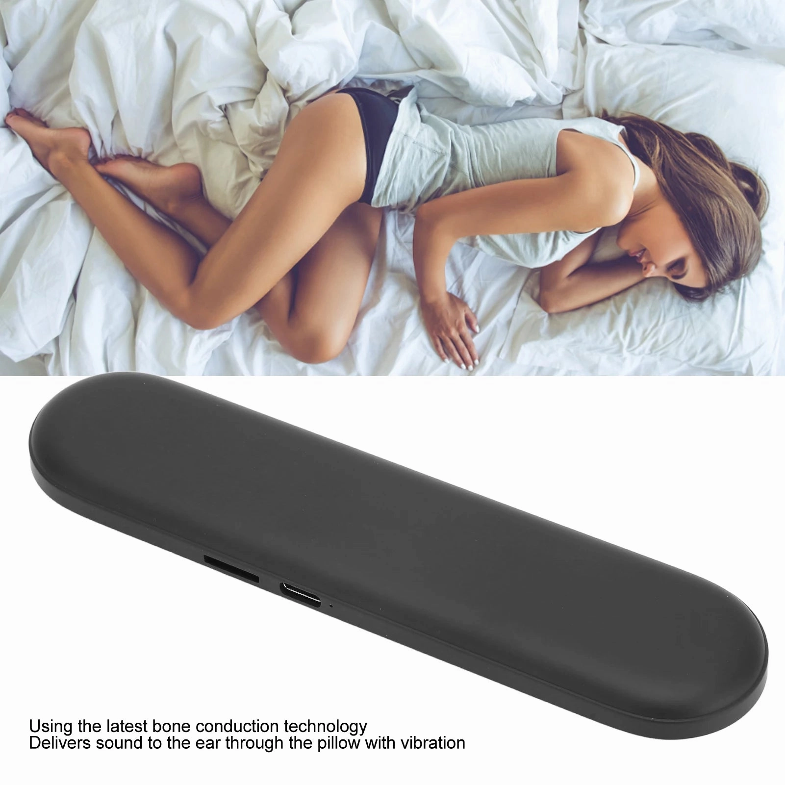 Bluetooth Pillow Speaker Portable Mini Bone Conduction Sleeping Speaker with Stereo Bass for Deep Sleeping Bluetooth Speaker