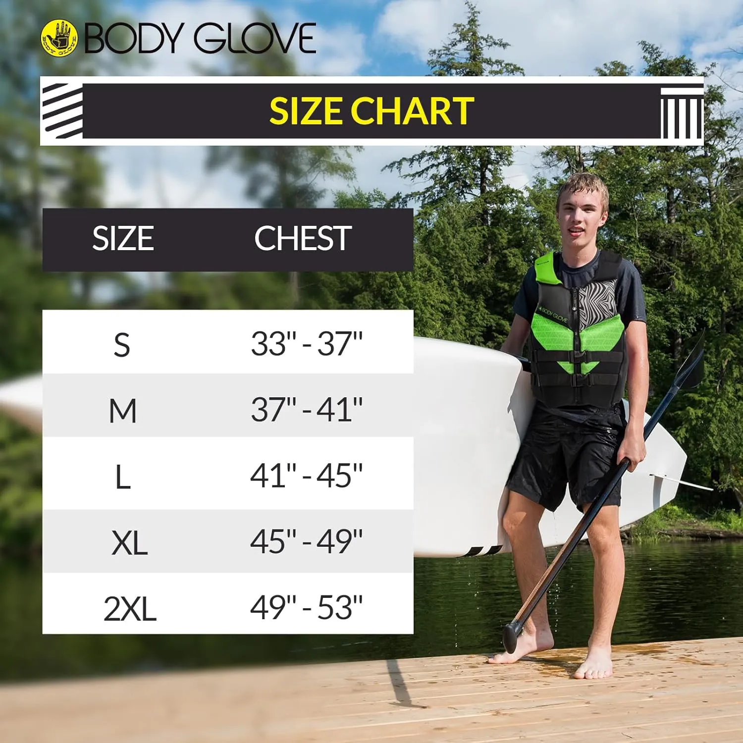 Body Glove Phantom Men's Life Vest, Lightweight Neoprene Life Jacket, USCG and Transport Canada Approved PFD for Boating Fishing Kayaking Rafting Paddling