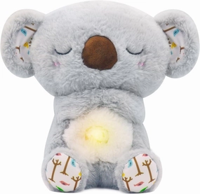 Breathing Stuffed Animal, Mush Plushies for Anxiety and Sleep, Four Gear Adjustment, Volume Control, Rhythmic Breathing Motion with Music Lights, for Newborns 0  Months