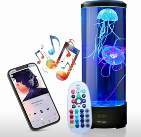 Brewish Jellyfish Lamp with 20W Bluetooth Speaker (Upgraded Motor 2025), 16 Color Changing Mood Lamp, 5 Modes Aquarium Night Light for Kids, Gift for Adults, Kids, Sensory Lights for Autistic Children