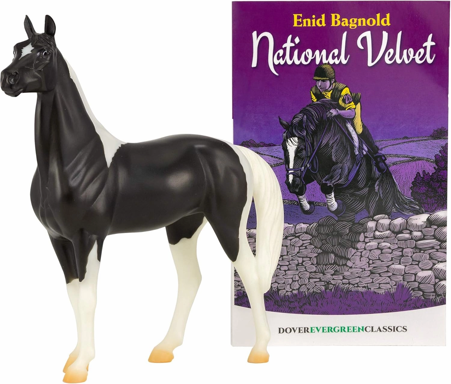 Breyer Freedom Series National Velvet Horse and Book Set Book Series | 1:12 Scale Freedom Series Horse | Model #6180,Black and White