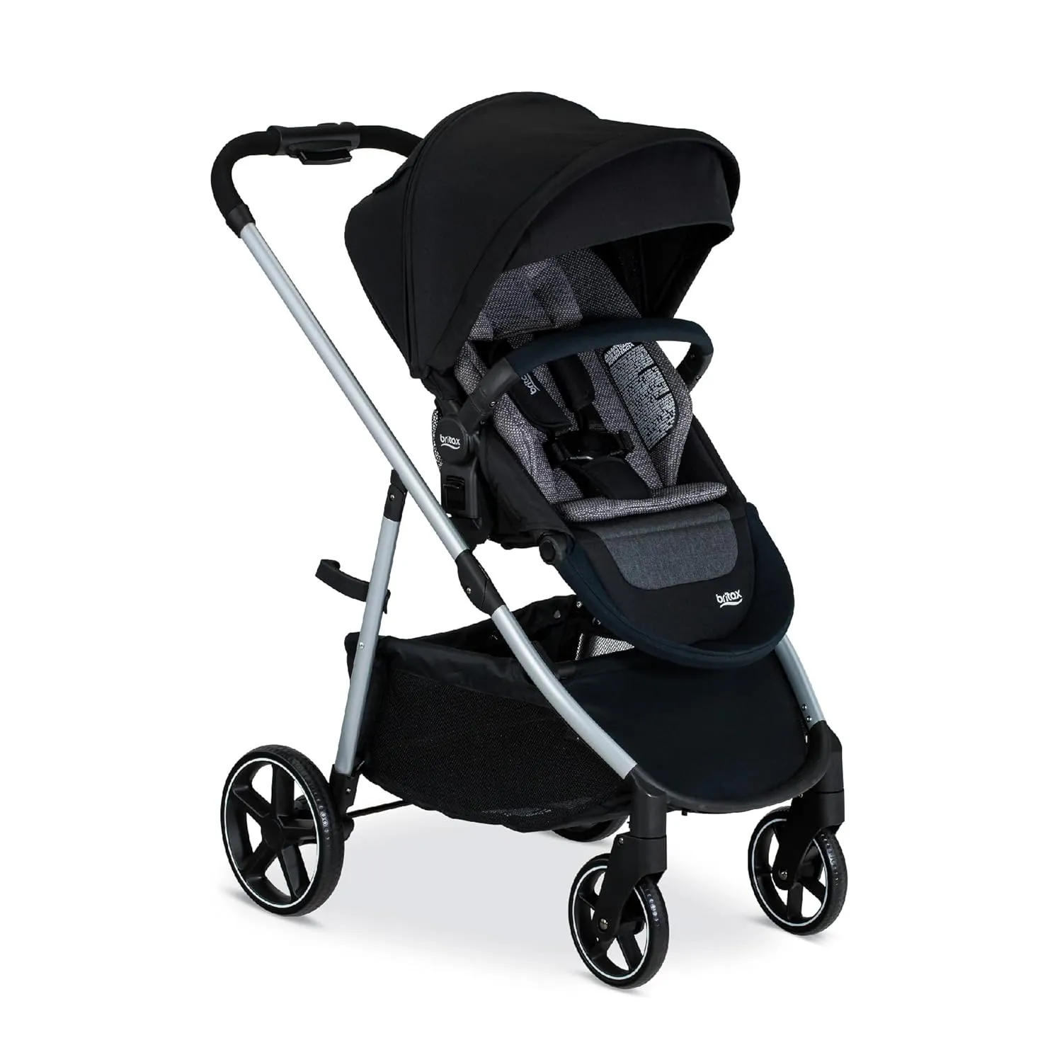 Britax Grove™ Modular Stroller, Lightweight Stroller with CozyFit™ Insert and Bumper Bar, 6 Ways to Ride, SafeWash, Pindot Onyx