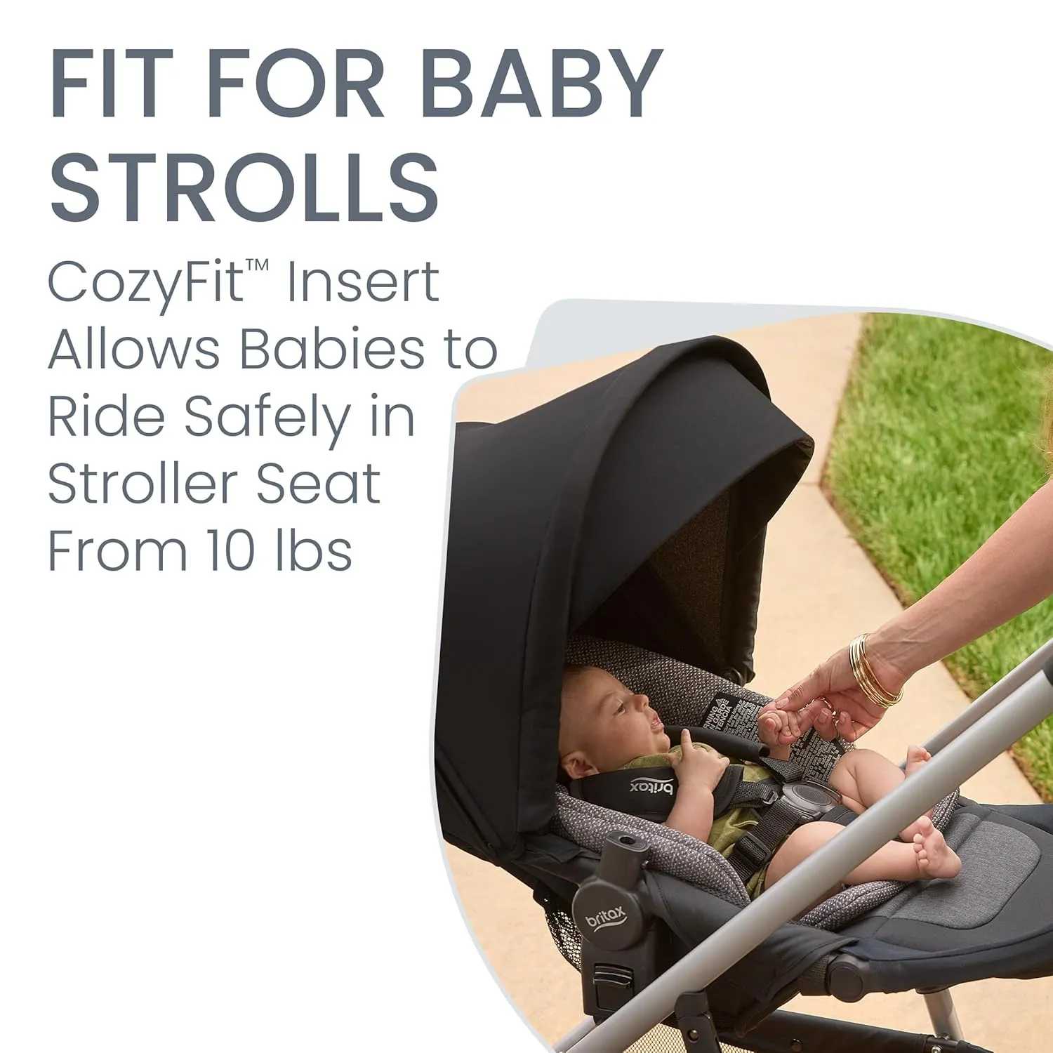 Britax Grove™ Modular Stroller, Lightweight Stroller with CozyFit™ Insert and Bumper Bar, 6 Ways to Ride, SafeWash, Pindot Onyx